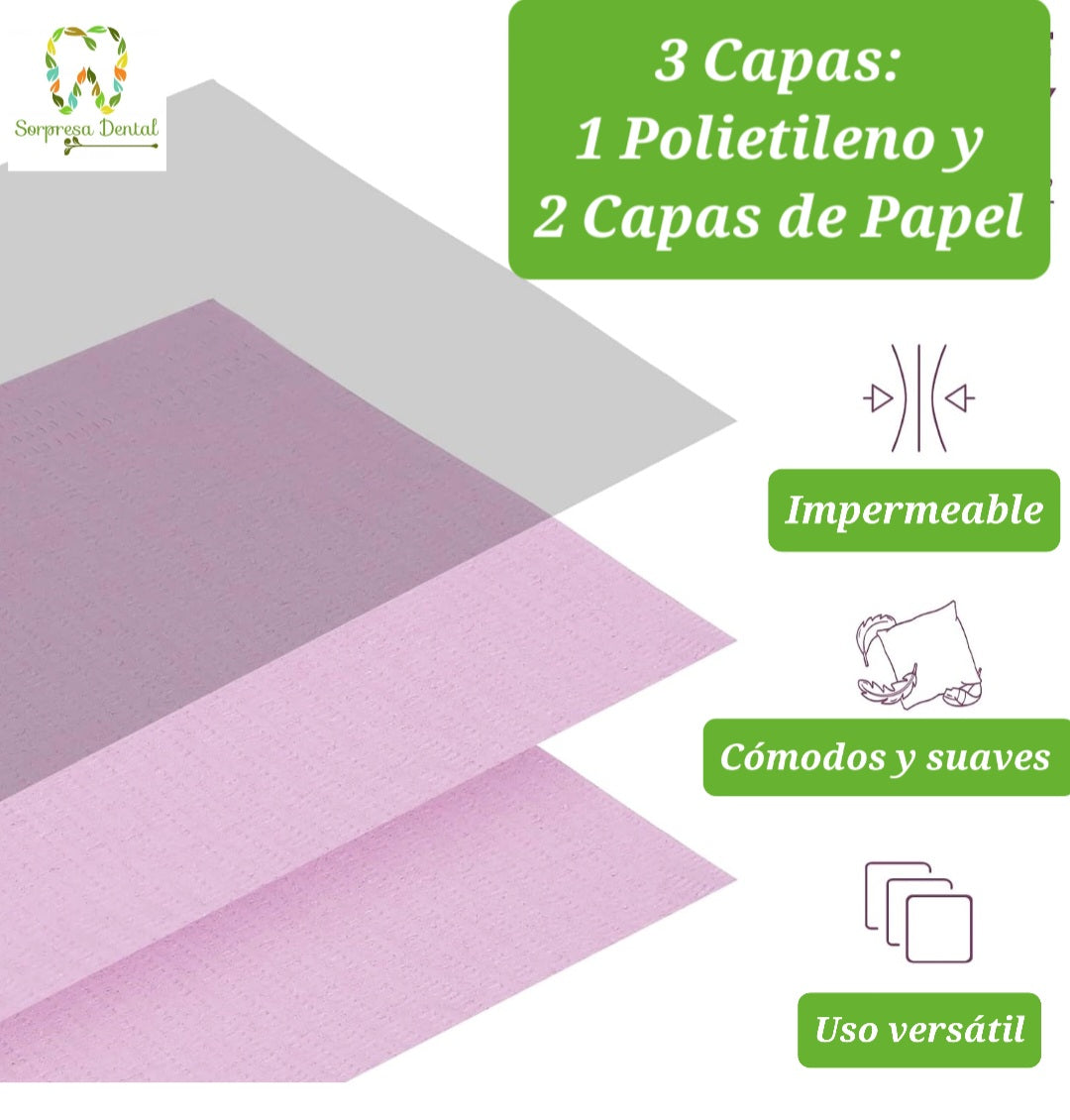 Baberos Dentales Desechables con diseño de dientes (50 Unidades)