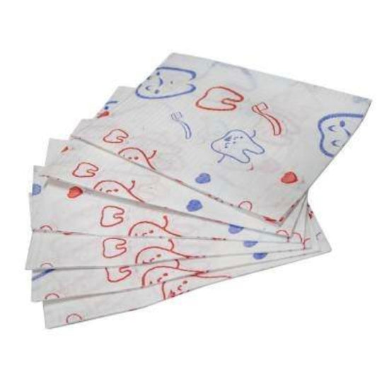 Baberos Dentales Desechables con diseño de dientes (50 unidades)