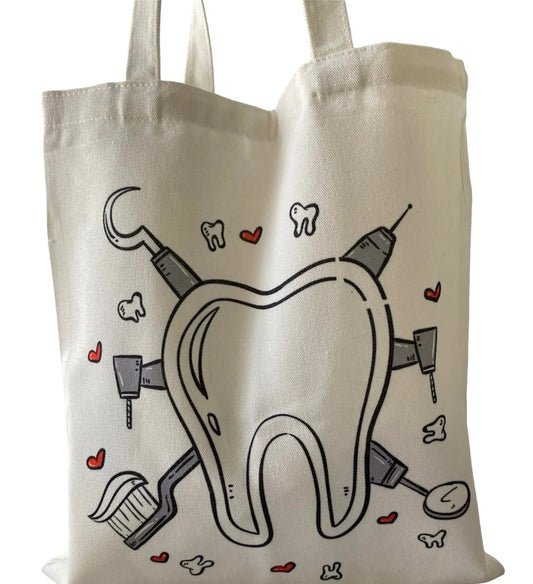 Bolso de tela con diseño Dental