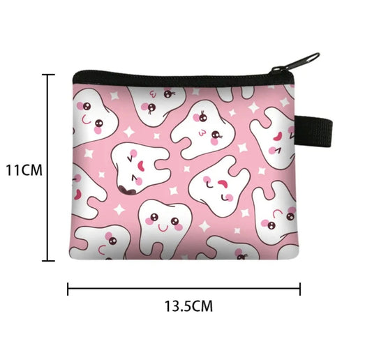 Cartera con estampado de dientes (Rosa)