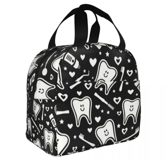 Fiambrera térmica y aislante / Bolsa de almuerzo con diseño de dientes.