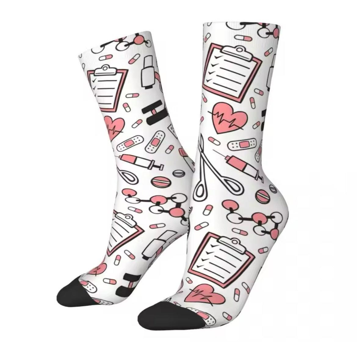 Calcetines Médicos. Calcetines divertidos con estampado Médico Sanitario