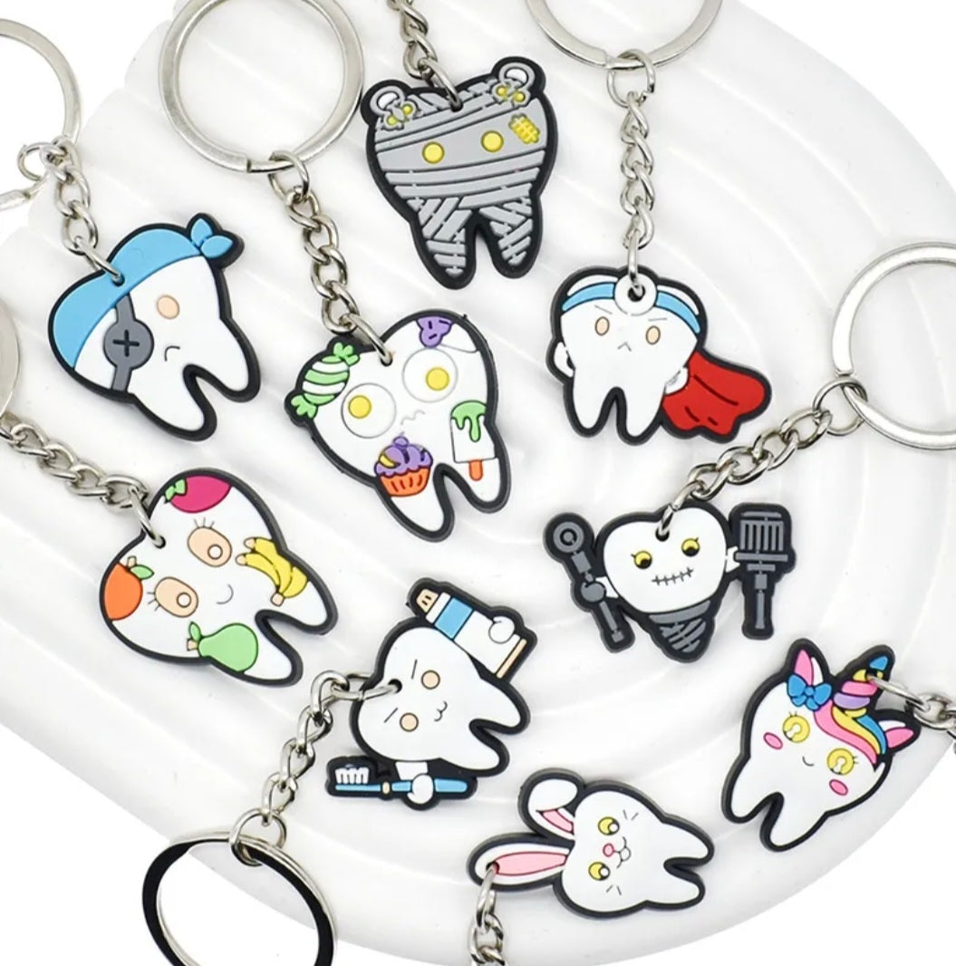 Llavero de PVC con diseño de diente sonriente (1 Unidad)