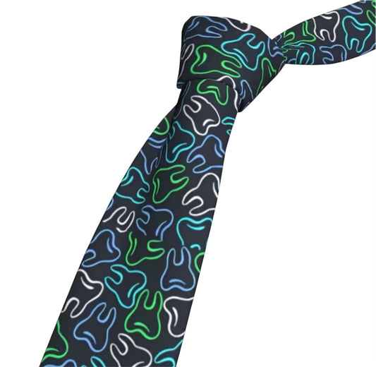 Corbata con diseño de dientes