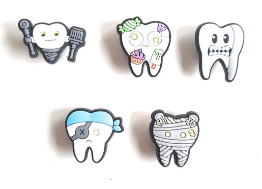 Charms para Zuecos / Jibbitz crocs / Adornos de Zapatos de PVC (5 Unidades) Diseño de dientes.