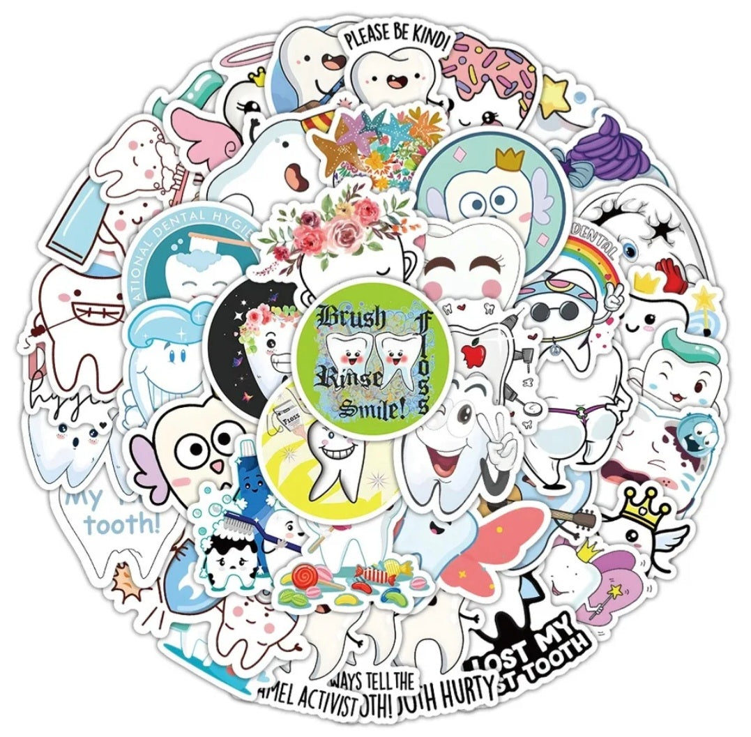Pegatinas de vinilo con diseño de dientes (50 Unidades).