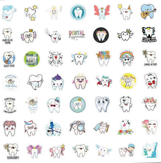 Pegatinas de vinilo con diseño de dientes (50 Unidades).