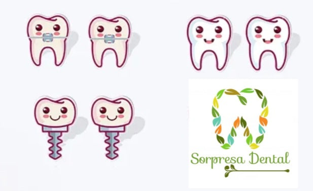 Pendientes de Resina Acrílica con forma de diente (1 Par)
