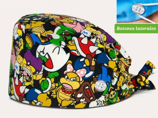 Gorro Quirúrgico Personajes de Mario Bros.