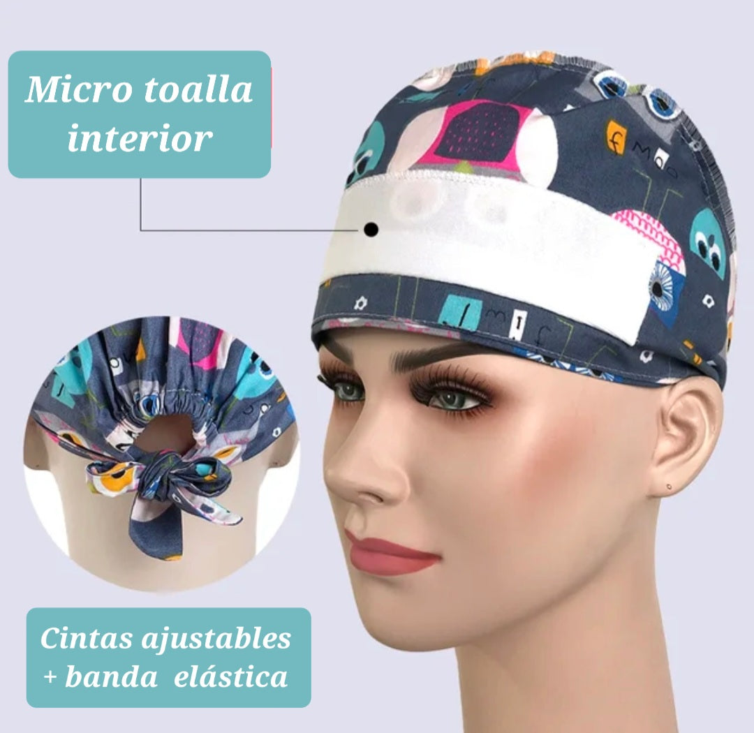 Gorro quirúrgico con diseño de gatos
