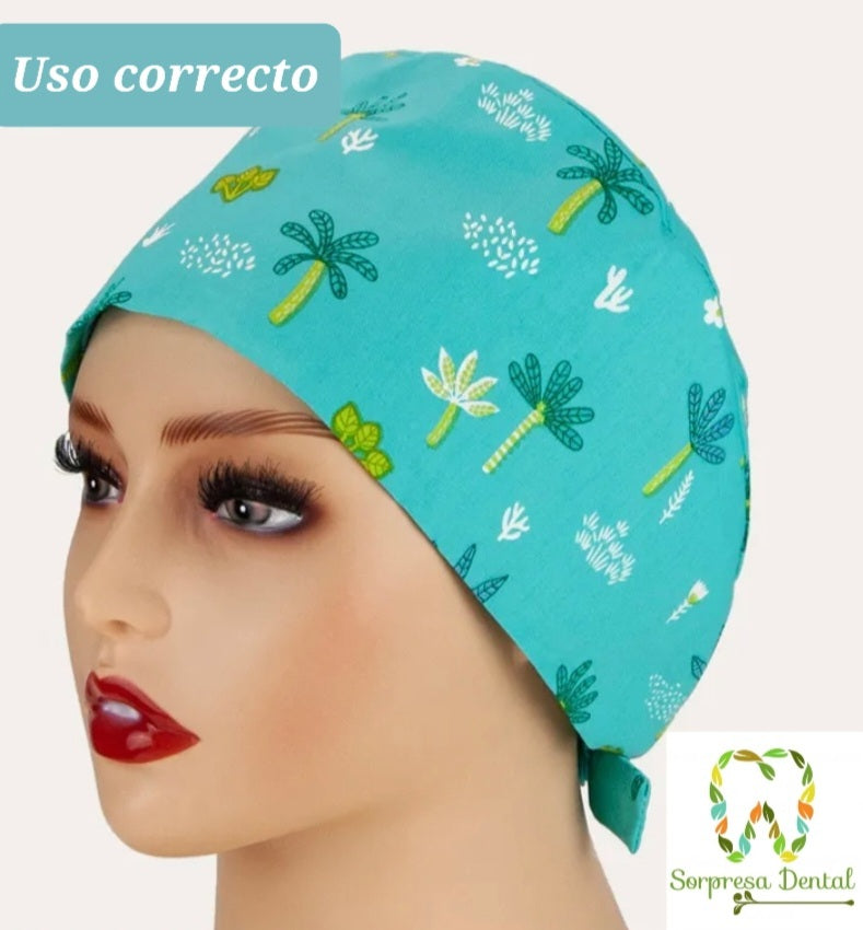 Gorro quirúrgico con diseño de gatos