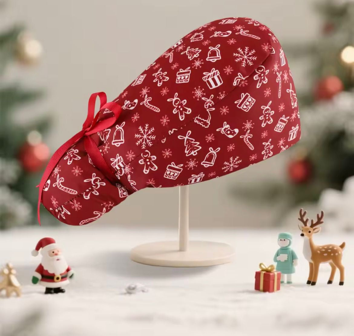 Gorro Quirúrgico de Navidad (pelo largo)