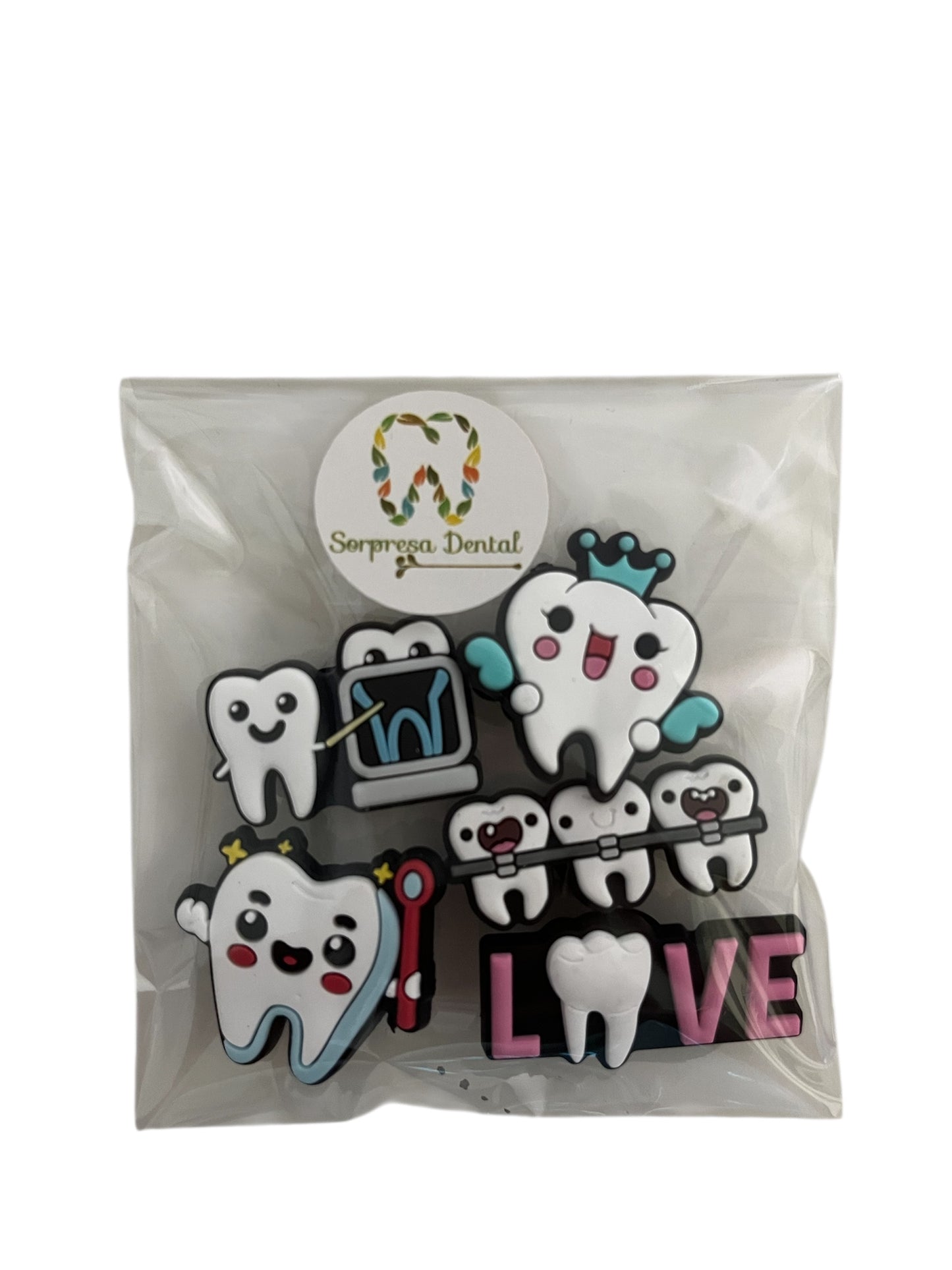 Pines para Crocs / Jibbitz crocs / Adornos de zuecos de PVC (5 Unidades) Diseño dientes.