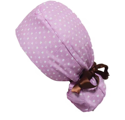 Gorro quirúrgico con diseño dental para pelo largo
