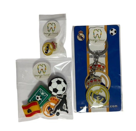 Pack Accesorios de Fútbol del Real Madrid.
