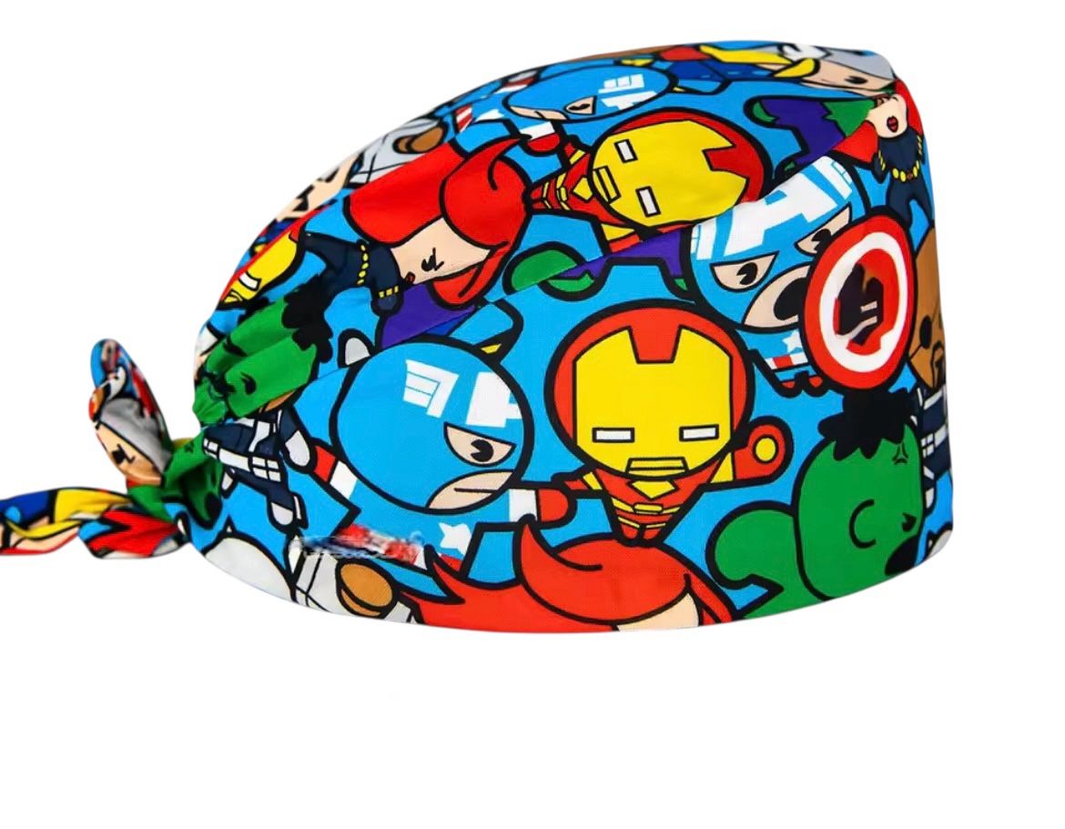 Gorro Quirúrgico de los Vengadores en caricatura, The Avengers, Marvel.