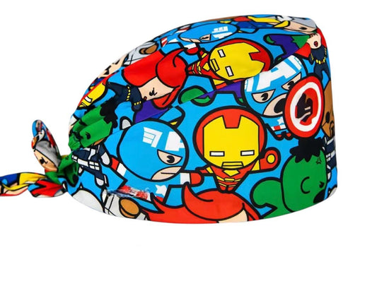 Gorro Quirúrgico de los Vengadores en caricatura, The Avengers, Marvel.