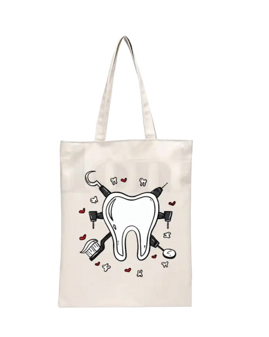 Bolso de tela con diseño Dental