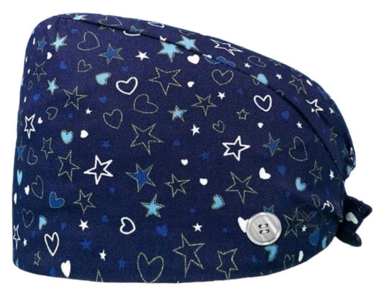 Gorro Quirúrgico Corazones y estrellas.