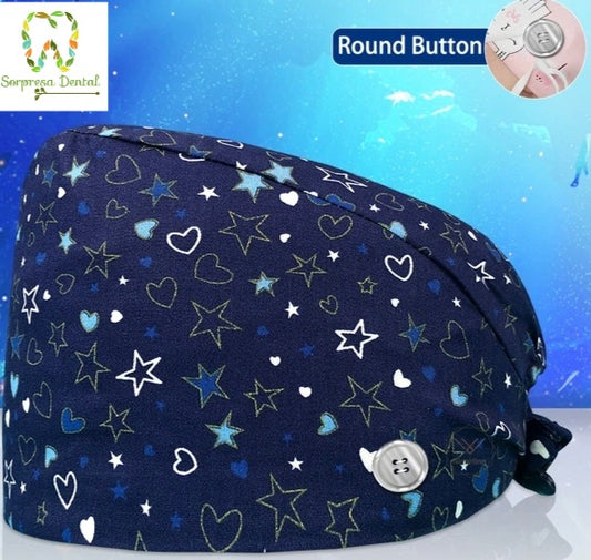 Gorro Quirúrgico Corazones y estrellas.