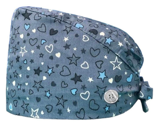 Gorro Quirúrgico Corazones y estrellas.