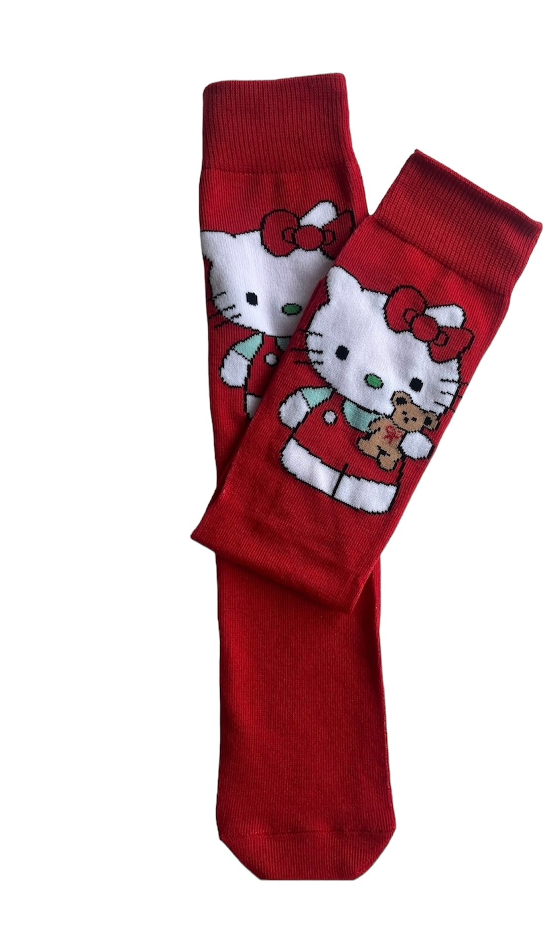 Calcetines divertidos con estampado de Hello Kitty.